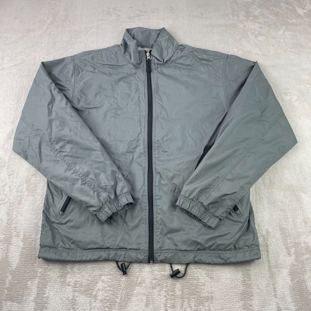 Vintage Gap Jacket Men‎ Medium Grey Windbreaker Lined Vented Y2K Retro Full Zip